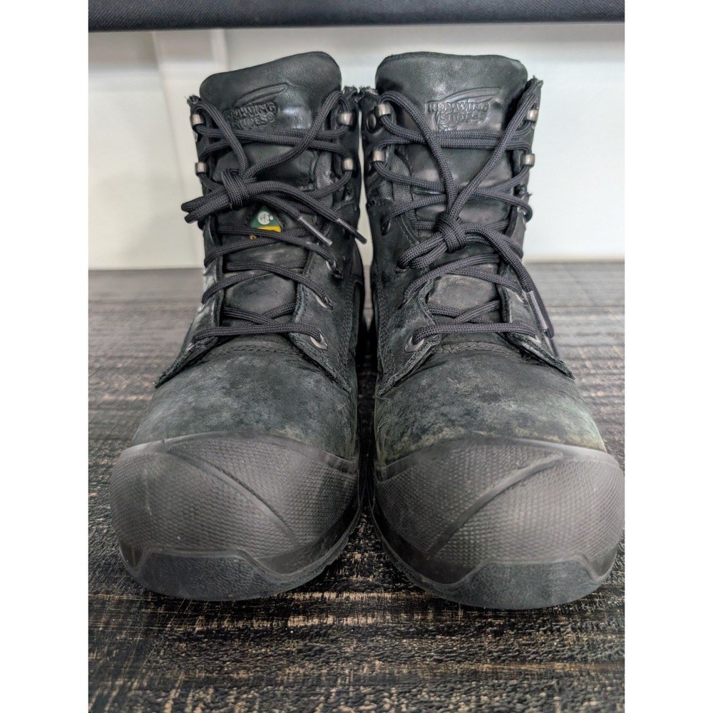 Red Wing Versapro Safety Toe Black Leather Work Boots 3029 Men's Size 7 D - Picture 9 of 11